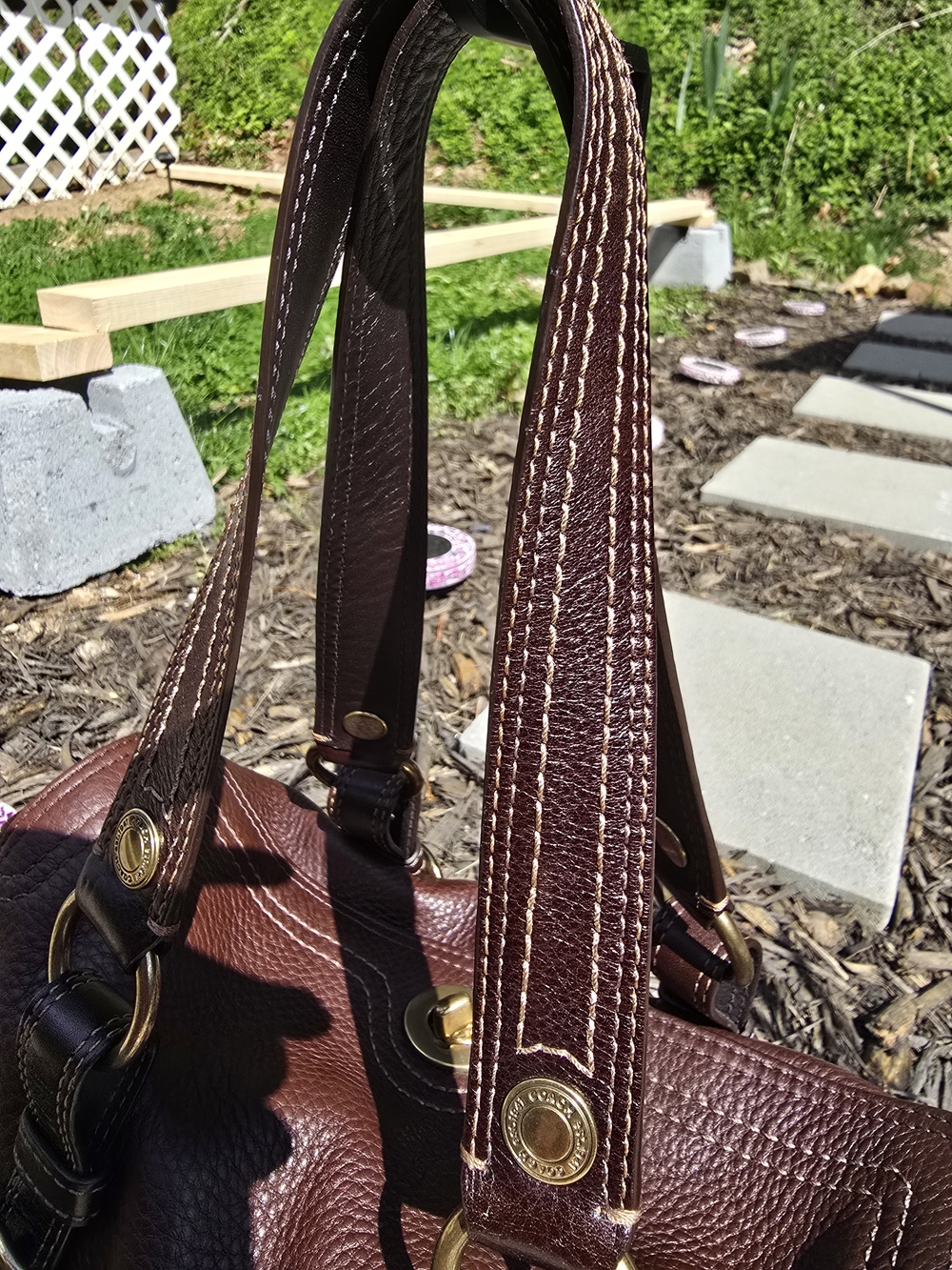 Coach Chelsea Brown Pebbled Leather Shoulder Bag with Brass Hardware - Picture 8 of 13